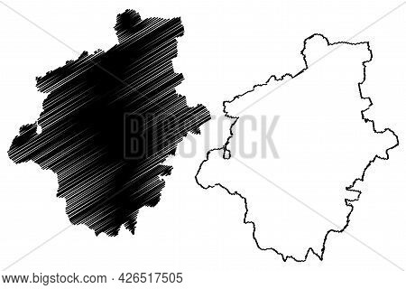 Gotha District (federal Republic Of Germany, Rural District, Free State Of Thuringia) Map Vector Ill
