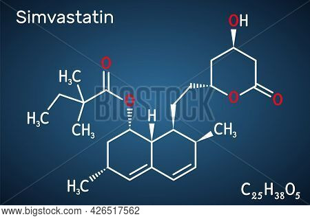 Simvastatin, Molecule. It Is Belongs To The Statin Class, Lipid-lowering Drug. Structural Chemical F