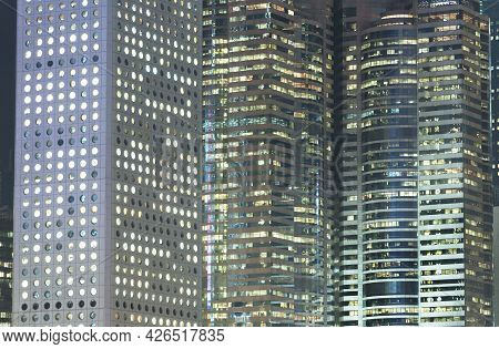 Exterior Of Modern Office Building In Hong Kong City