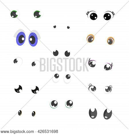 Set Of Cute Cartoon Eyes For Characters