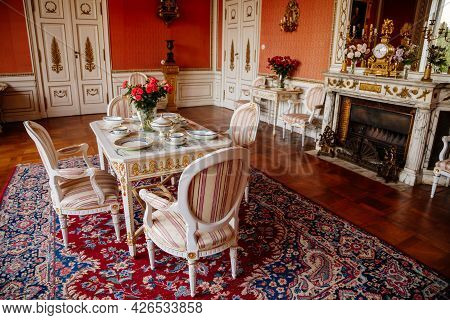 Velke Brezno, Czech Republic, 26 June 2021: Neo-renaissance Chateau Velke Brezno, Castle Interior, B
