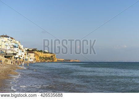 Kacha, Crimea-june 20, 2021: Landscape With A View Of The Apartment Complex By The Sea.