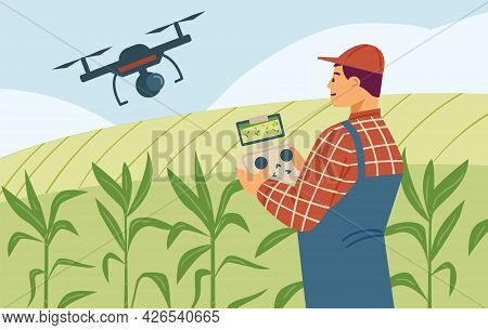 Agronomist Using Technology In Agricultural Corn Field