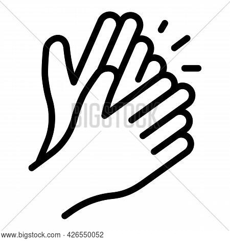 Applause Icon Outline Vector. Handclap Support. Hand Clap Encourage