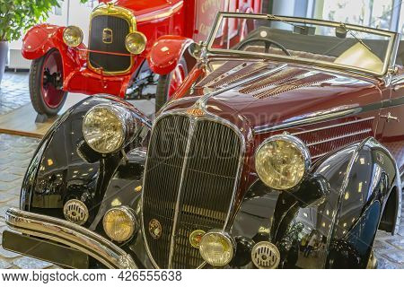 Rare Retro Automobile Of The Past Century In The Vehicle Museum