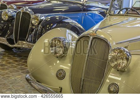 Rare Retro Automobile Of The Past Century In The Vehicle Museum