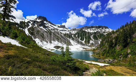North cascades mountains by Bagley lakes in Mt Baker recreation area