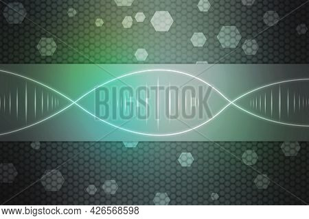 Dna Structure, Abstract Medical And Healthcare Background,abstract Technogoly Science Concept Dna Fu