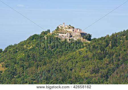 Kasteel van Scorticata. Torriana. Emilia-Romagna. Italië.