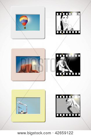 quadros com imagens de foto e slade.