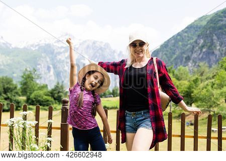 Theth, Albania, Tourists Exploring The Beautiful Albanian Nature