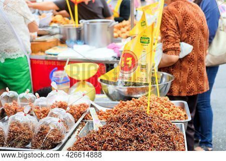 Bangkok-thailand Oct 7 2018: Vegetarian Food In The Market On Vegetarian Festival. Vegetarian Food I