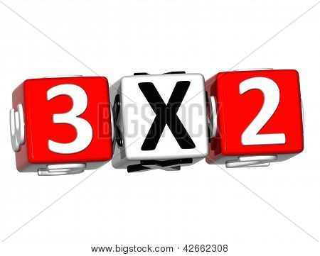 3D Three For Two Button Click Here Block Text