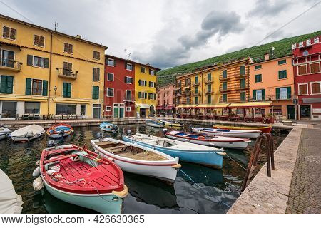 Port Of The Small Village Of Castelletto Di Brenzone, Tourist Resort On The Coast Of Lake Garda (lag
