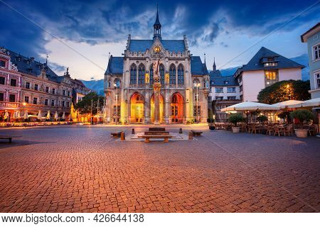 Erfurt, Germany. Cityscape Image Of Old Town Erfurt, Thuringia, Germany With The Neo-gothic Town Hal