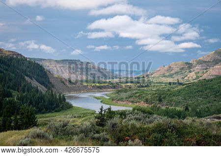 View At Dry Island Buffalo Jump, A Traditional Site For The Indigenous Buffalo Hunt.