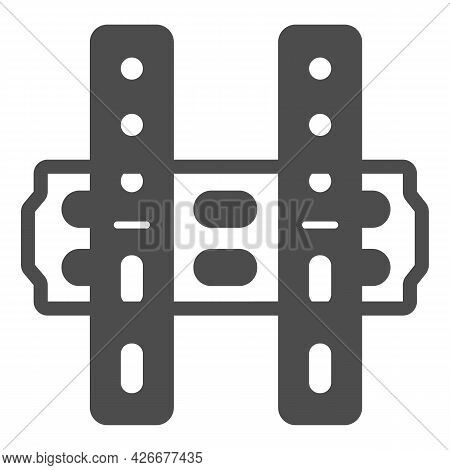 Tv Mount Solid Icon, Monitors And Tv Concept, Tv Holder And Tv Accessories Vector Sign On White Back