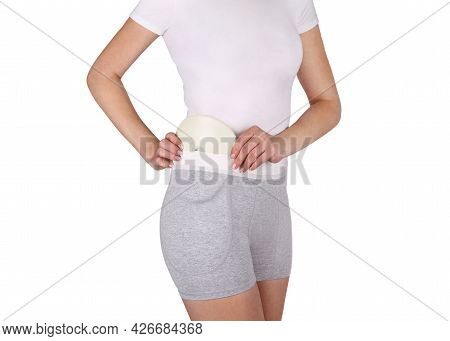 Hip Brace With Two Cushion Pads. Bandage Protector On The Hip Joint. Medical Compression Underwear F