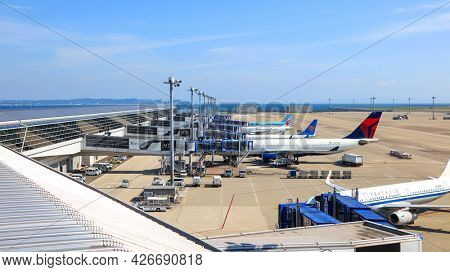 Nagoya,Japan-August 9,2019.Centrair Nagoya International Airport, Nagoya, Japan is rated sixth best airport in the world in 2019.