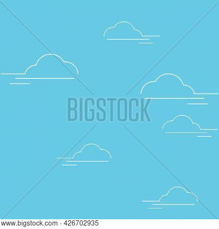 Cloudy Blue Background Abstract. Vector - Illustration