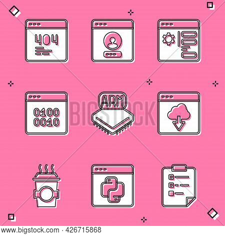 Set Page With A 404 Error, Create Account Screen, Browser Setting, Binary Code, Processor, Cloud Tec