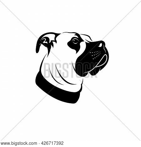 Vector Of A Dog Head (great Dane Or German Mastiff Or Danish Hound) On White Background. Pet. Animal