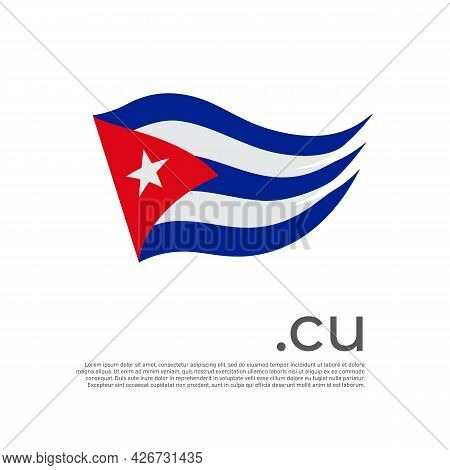 Cuba Flag. Stripes Colors Of The Cuban Flag On A White Background. Vector Design National Poster Wit