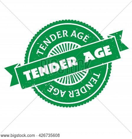 Tender Age Isolated On White Sign, Badge, Stamp