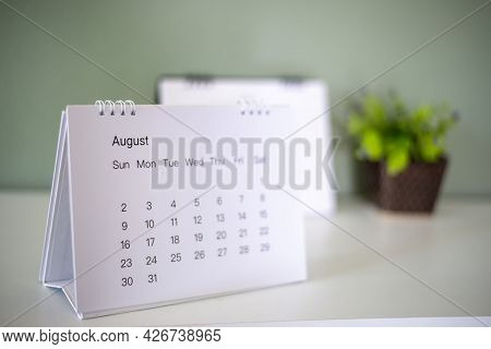 2021 Calendar Desk Place On Table. Desktop Calender For Planner To Plan Agenda, Timetable, Appointme