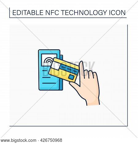 Nfc Color Icon. Credit Card For Payment.banking Terminal. Near Field Communication. Contactless Paym