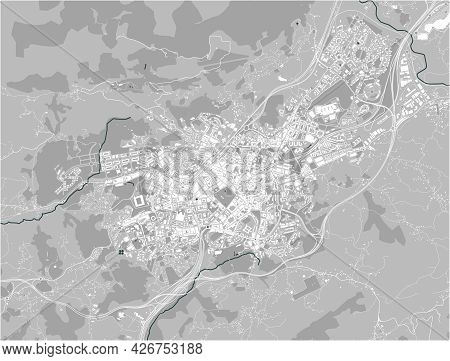 Map Of The City Of Oviedo, Spain