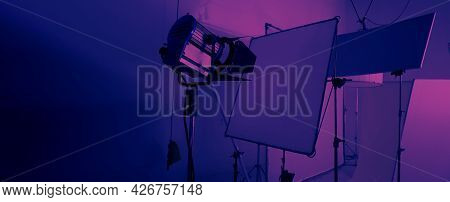 Studio Light Equipments For Photo Or Film Movie Video.