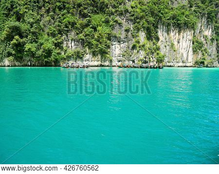 Long-tail Boats In Pileh Lagoon, Phi Phi Leh, Krabi