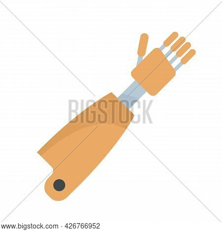 Prosthesis Hand Icon. Flat Illustration Of Prosthesis Hand Vector Icon Isolated On White Background