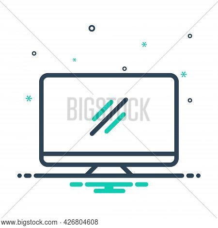 Mix Icon For Monitor Programmatic Technology Digital Software Computer Tv Screen Electronic Pc