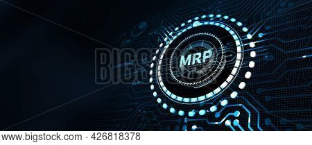 Mrp Material Requirement Planning Manufacturing Industry Business Process Automation. 3d Illustratio