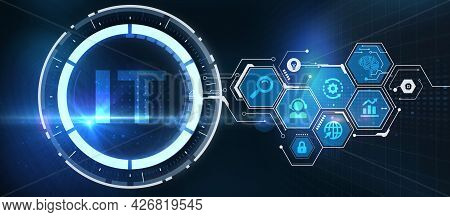 It Consultant Presenting Tag Cloud About Information Technology 3d Illustration