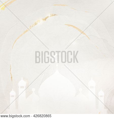 Golden glittery Eid Mubarak border