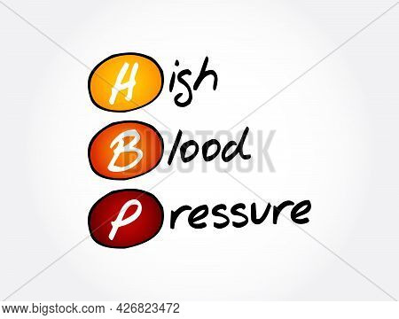 Hbp - High Blood Pressure Acronym, Health Concept Background