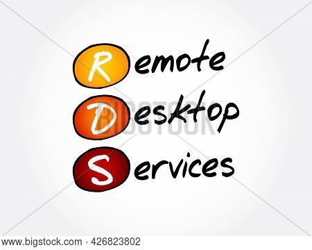 Rds - Remote Desktop Services Acronym, Technology Concept Background