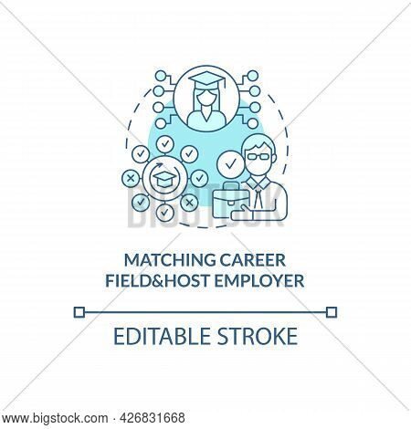 Matching Career Field And Host Employer Concept Icon. Internship Procedure Abstract Idea Thin Line I