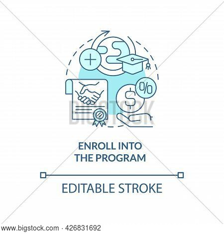 Enroll Into Internship Program Concept Icon. Intern Procedure Abstract Idea Thin Line Illustration. 