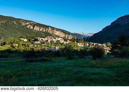 Village Of Saint Julien Du Verdon At Lac De Castillon In Provence, France.