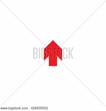 Red Arrow Up Icon. Forward, Growth, Rush Sign. Isolated On White. Upload Icon. Upgrade Sign. Speed U