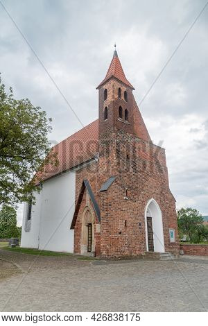 Lubin, Poland - June 1, 2021: Castle Chapel In Lubin At Cloudy Day.
