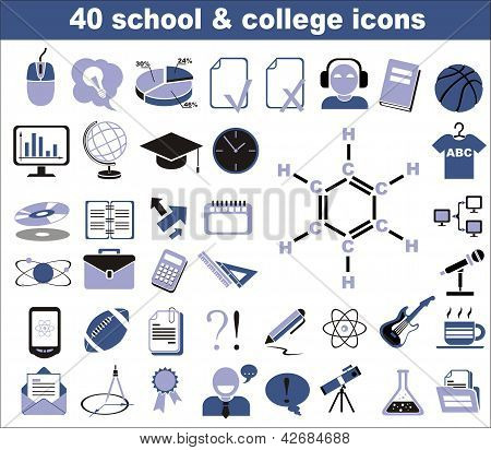 40 Ícones de colégio e escola