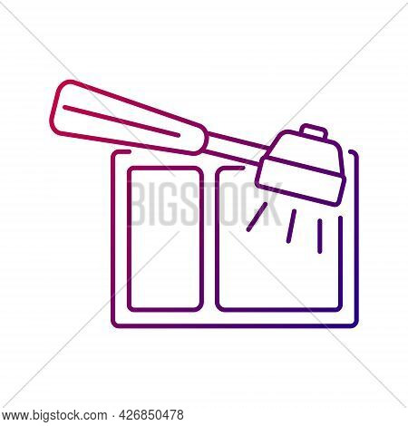 Coffee Knock Box Outline Icon. Container For Dumping Processed Ground. Purple Gradient Symbol. Isola