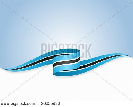 Botswanan Flag Wavy Abstract Background. Vector Illustration.