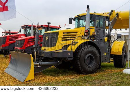 Russia, Leningrad Region - June, 2019: Powerful Tractor Brand Kirovets At The Exhibition