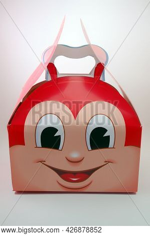 Manila, Ph - July 14 - Jollibee Kiddie Meal Packaging Box On July 14, 2021 In Manila, Philippines.